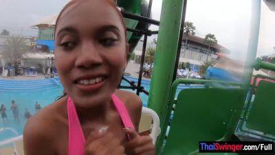 Big ass Thai amateur girlfriend waterpark fun and sex at home after - hotmovs.com - Thailand
